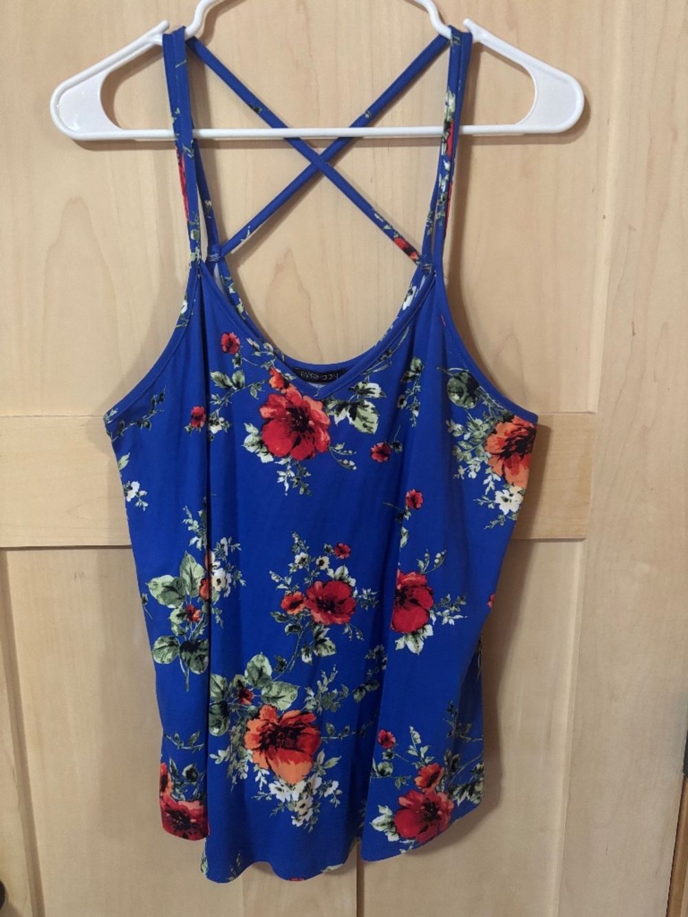 Blue floral tank